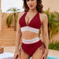 👙 High Waisted Tummy Control Color Block Bikini Sets