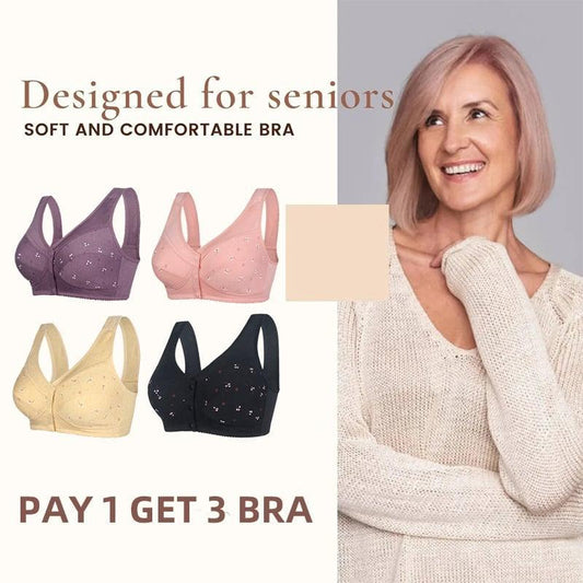 Design for Senior Front Closure Cotton Bra