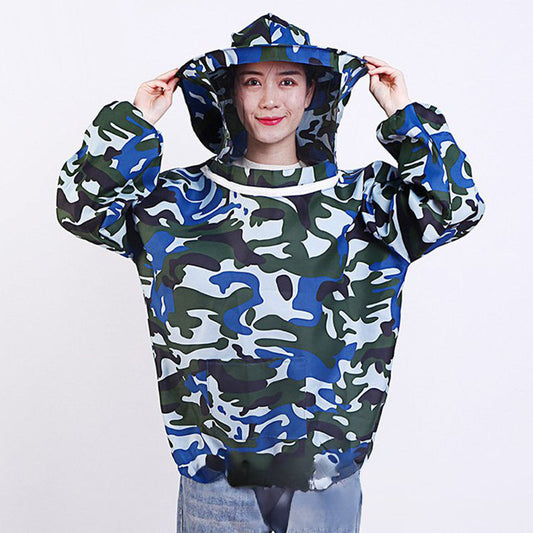 Outdoor Camouflage Jacket with Hat -- Full Body Protection from Insects