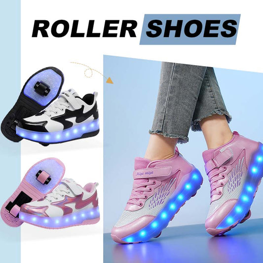 LED Light-Up Roller Shoes with Detachable Wheels