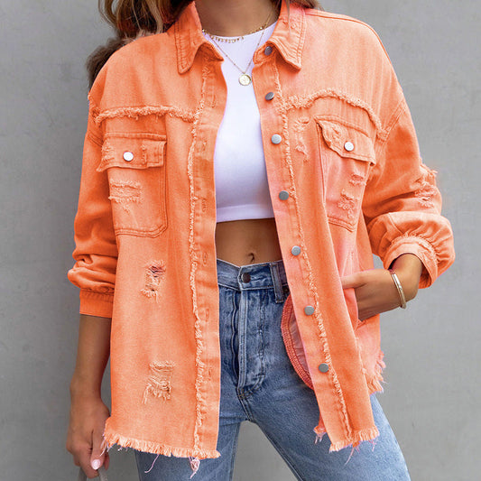 Colorful World -- Relaxed Fit Denim Style Jacket