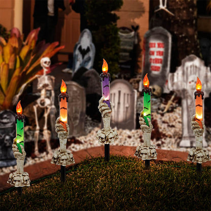 Best Gift*Solar Light Halloween Ghost Hand Candle Outdoor Floor Lamp