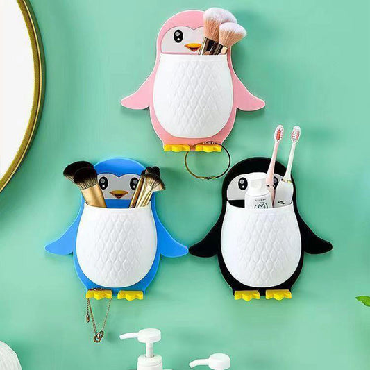 Cute Penguin Wall-mounted Storage Box