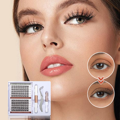 Fluffy Single Cluster Eyelashes Extension DIY Set